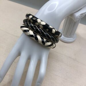 Curated bundle Betsey Johnson + more enamel retro/vintage style bracelets clamp